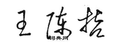 駱恆光王陳哲草書個性簽名怎么寫