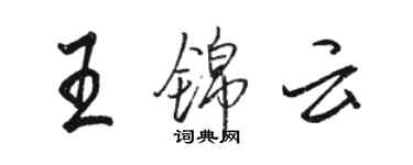 駱恆光王錦雲行書個性簽名怎么寫