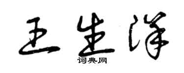 曾慶福王生洋草書個性簽名怎么寫