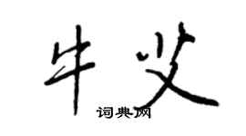 王正良牛艾行書個性簽名怎么寫