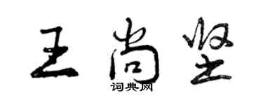 曾慶福王尚堅行書個性簽名怎么寫