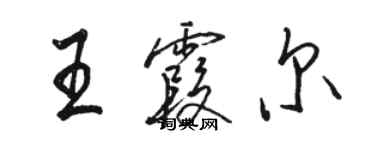 駱恆光王霞爾行書個性簽名怎么寫