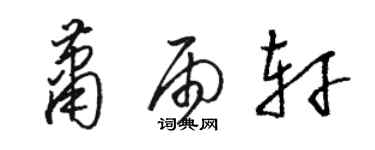 駱恆光蕭雨軒草書個性簽名怎么寫