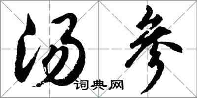 胡問遂湯參行書怎么寫