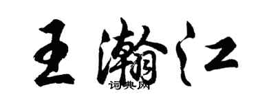 胡問遂王瀚江行書個性簽名怎么寫