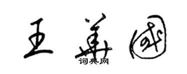 梁錦英王華國草書個性簽名怎么寫