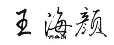 駱恆光王海顏行書個性簽名怎么寫