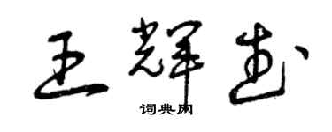 曾慶福王輝武草書個性簽名怎么寫