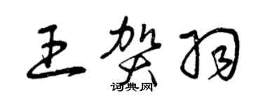 曾慶福王賀羽草書個性簽名怎么寫