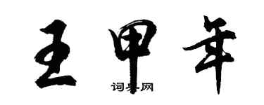 胡問遂王甲年行書個性簽名怎么寫