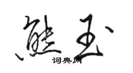 駱恆光熊玉行書個性簽名怎么寫