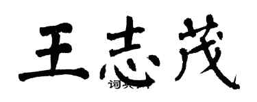 翁闓運王志茂楷書個性簽名怎么寫
