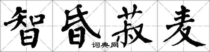 翁闓運智昏菽麥楷書怎么寫
