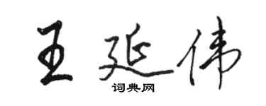 駱恆光王延偉行書個性簽名怎么寫