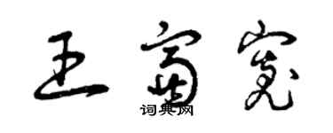 曾慶福王富寬草書個性簽名怎么寫