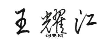 駱恆光王耀江行書個性簽名怎么寫