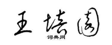 梁錦英王培園草書個性簽名怎么寫