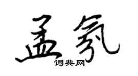 王正良孟氛行書個性簽名怎么寫