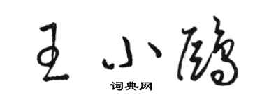 駱恆光王小鷗草書個性簽名怎么寫