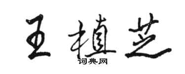 駱恆光王植芝行書個性簽名怎么寫