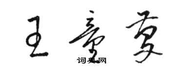 駱恆光王童慶草書個性簽名怎么寫