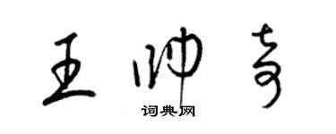 梁錦英王帥奇草書個性簽名怎么寫