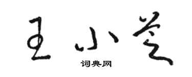 駱恆光王小芝草書個性簽名怎么寫