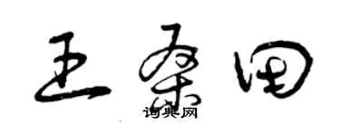 曾慶福王桑田草書個性簽名怎么寫