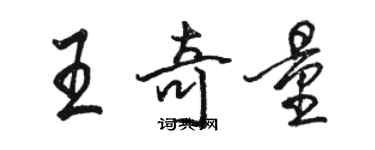 駱恆光王奇量行書個性簽名怎么寫