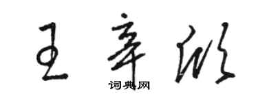 駱恆光王辛欣草書個性簽名怎么寫