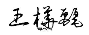 曾慶福王樺麗草書個性簽名怎么寫