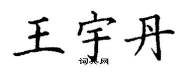 丁謙王宇丹楷書個性簽名怎么寫