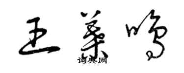 曾慶福王葉鳴草書個性簽名怎么寫