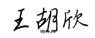 王正良王胡欣行書個性簽名怎么寫