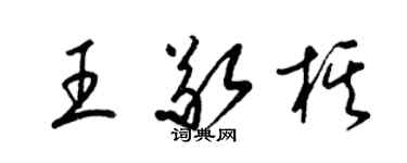 梁錦英王敬棋草書個性簽名怎么寫