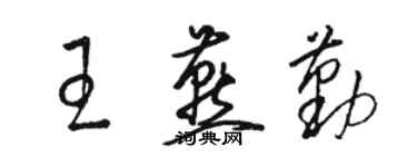 駱恆光王燕勤草書個性簽名怎么寫