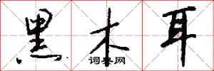 錢沛雲黑木耳行書怎么寫