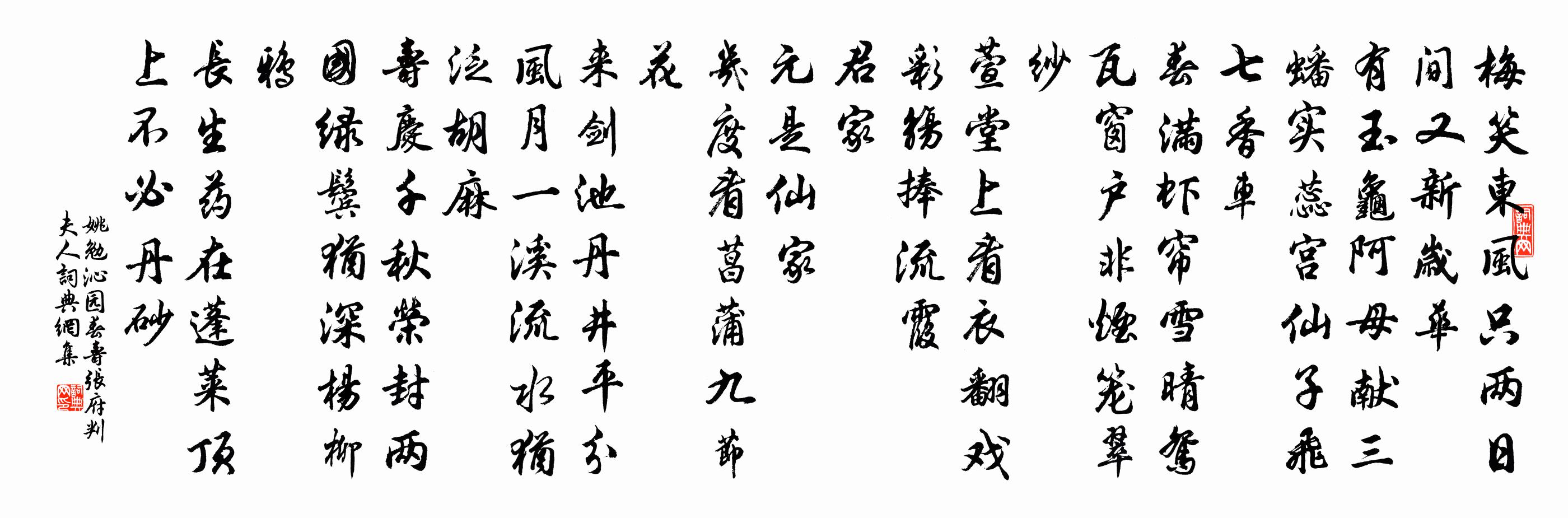 姚勉沁園春(壽張府判夫人)書法作品欣賞