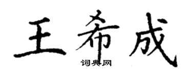 丁謙王希成楷書個性簽名怎么寫
