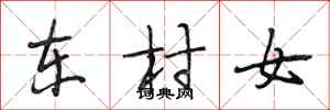 段相林東村女行書怎么寫
