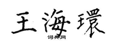 何伯昌王海環楷書個性簽名怎么寫