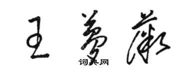 駱恆光王夢薇草書個性簽名怎么寫