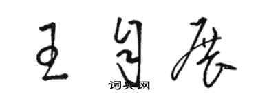 駱恆光王自展草書個性簽名怎么寫