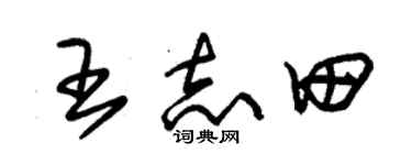 朱錫榮王志田草書個性簽名怎么寫