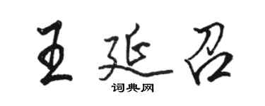 駱恆光王延召行書個性簽名怎么寫
