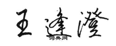 駱恆光王逢澄行書個性簽名怎么寫
