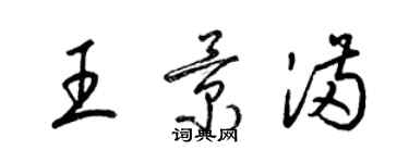 梁錦英王景滿草書個性簽名怎么寫