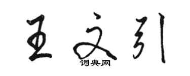 駱恆光王文引行書個性簽名怎么寫