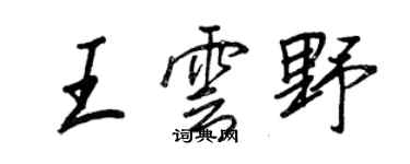 王正良王雲野行書個性簽名怎么寫