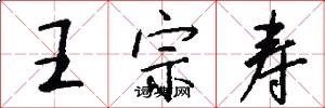 王宗壽怎么寫好看